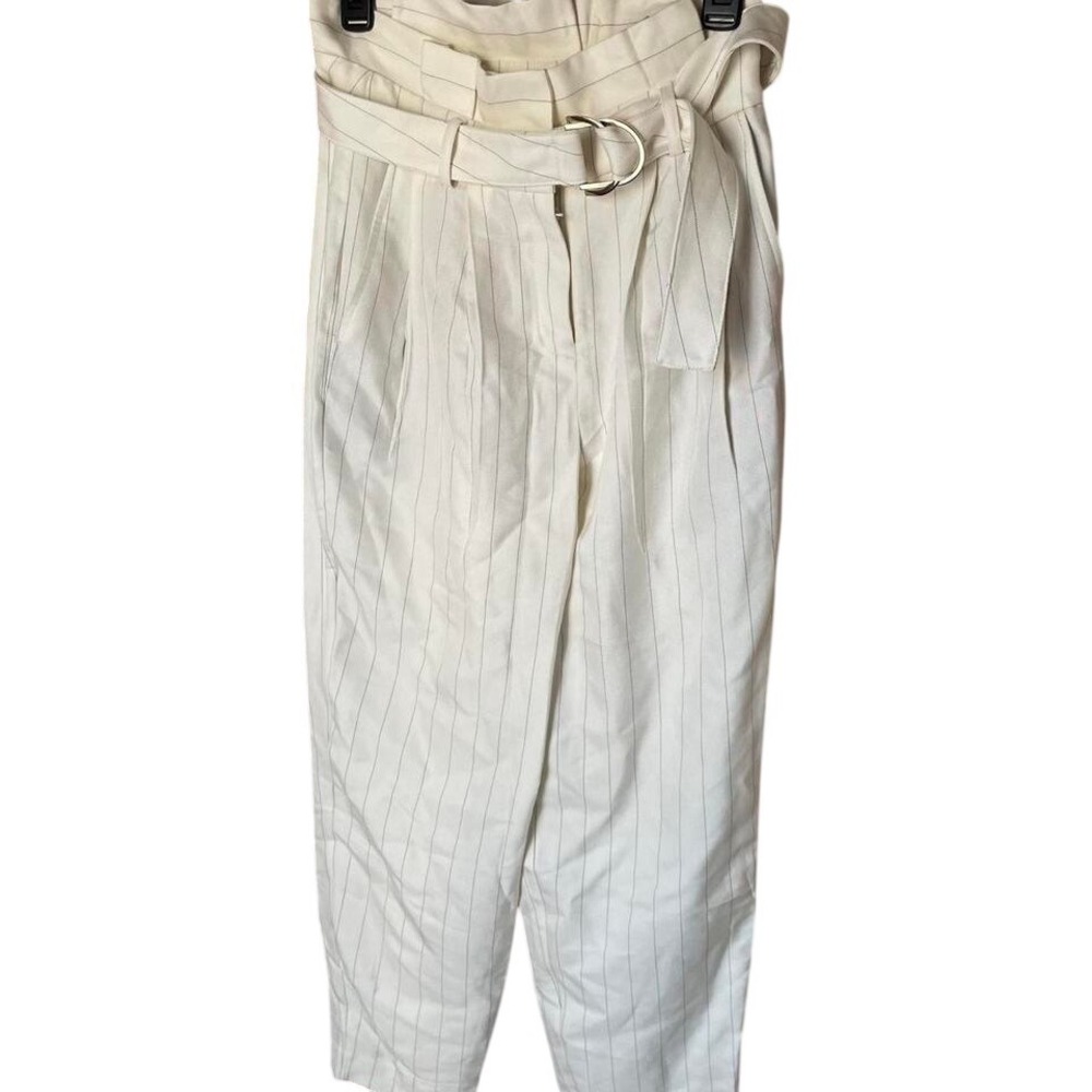 Express Stylist High Waist White Pinstripe Dress Pants, 2R